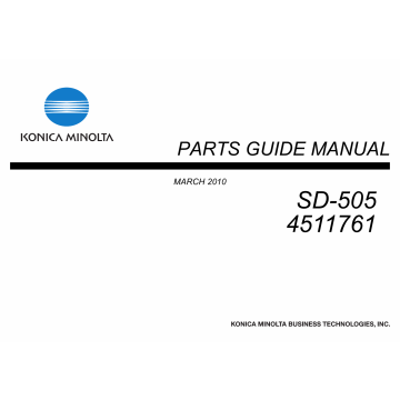 Konica-Minolta Options SD-505 4511761 Parts Manual