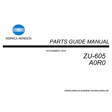 Konica-Minolta Options ZU-605 A0R0 Parts Manual