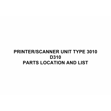 RICOH Options D310 PRINTER-SCANNER-UNIT-TYPE-3010 Parts Catalog PDF download