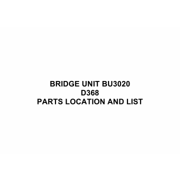 RICOH Options D368 BRIDGE-UNIT-BU3020 Parts Catalog PDF download