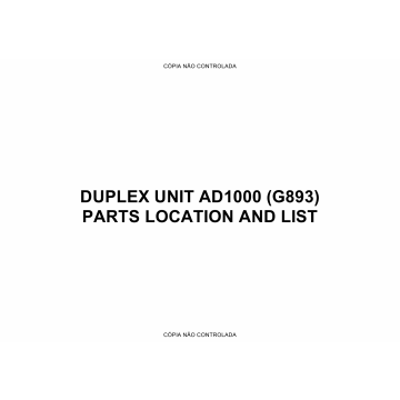 RICOH Options G893 DUPLEX-UNIT-AD1000 Parts Catalog PDF download