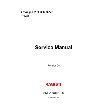 Canon ImagePROGRAF TC-20 Service Manual