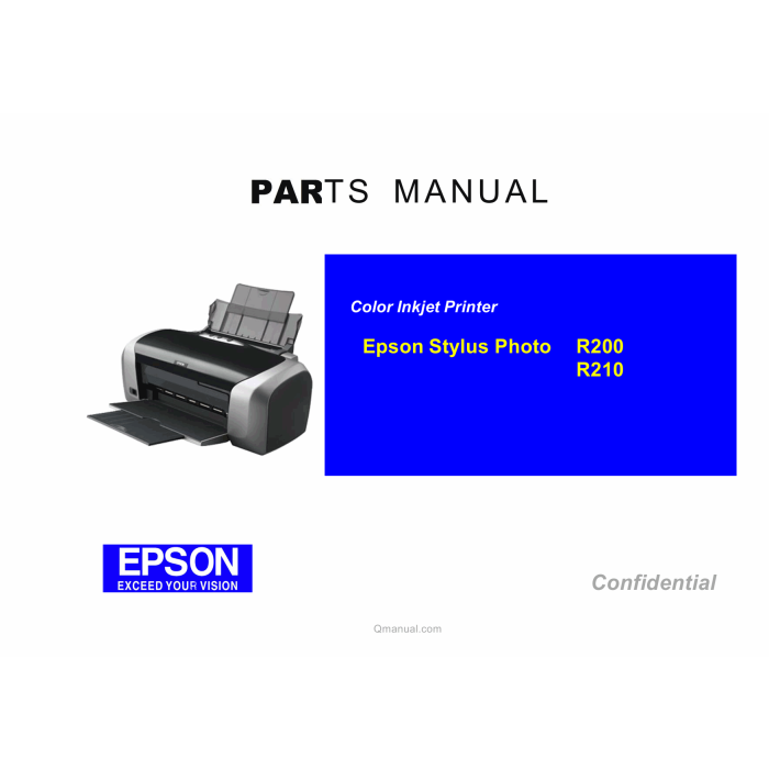 EPSON StylusPhoto R200 R210 Parts Manual
