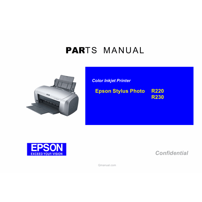 EPSON StylusPhoto R220 R230 Parts Manual