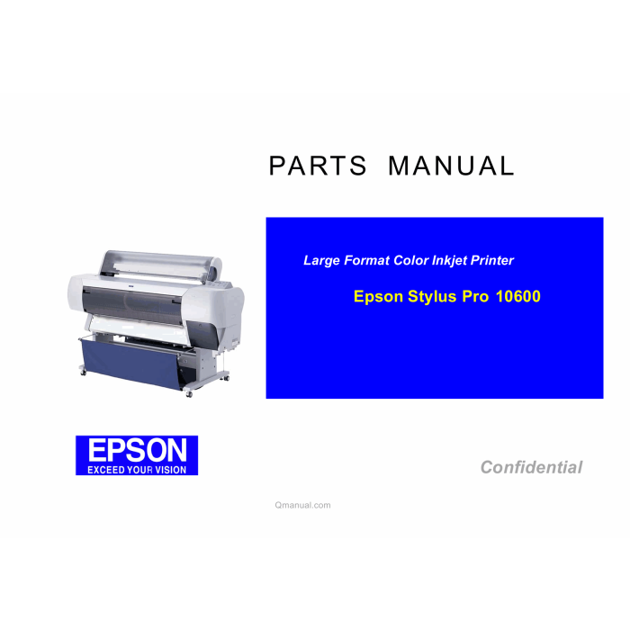 EPSON StylusPro 10600 Parts Manual