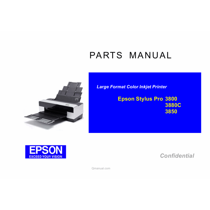 EPSON StylusPro 3800 3800C 3850 Parts Manual
