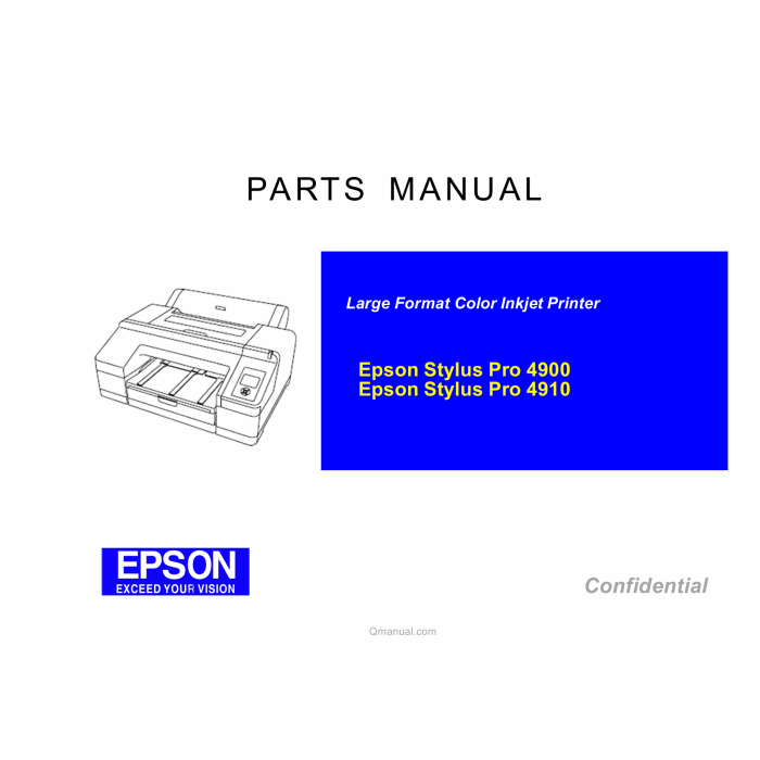 EPSON StylusPro 4900 4910 Parts Manual