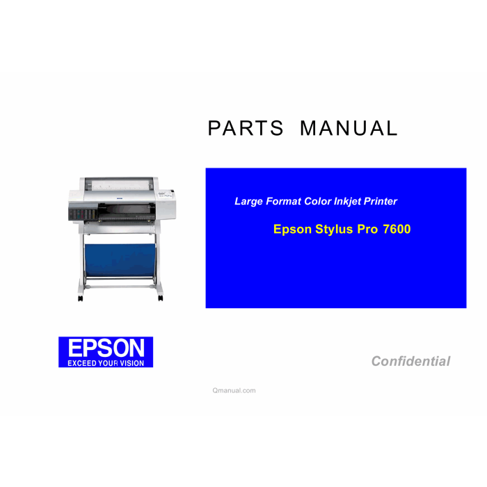 EPSON StylusPro 7600 Parts Manual