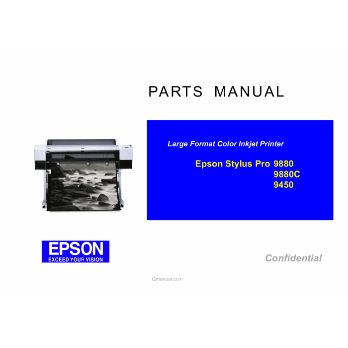 EPSON StylusPro 9880 9880C 9450 Parts Manual