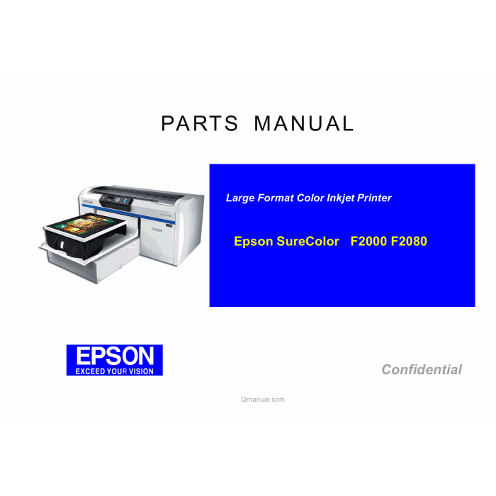 EPSON SureColor F2000 F2080 Parts Manual