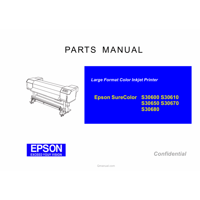 EPSON SureColor S30600 S30610 S30650 S30670 S30680 Parts Manual