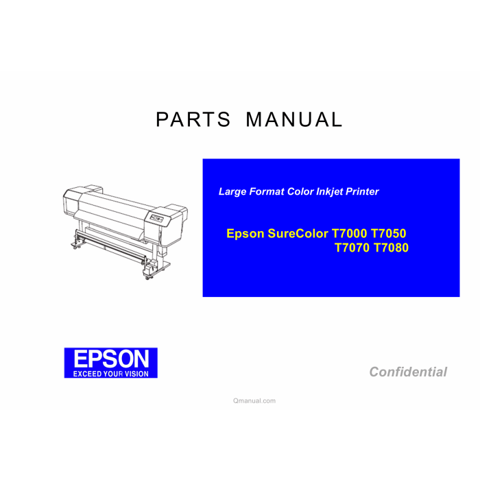 EPSON SureColor T7000 T7050 T7070 T7080 Parts Manual