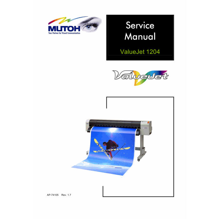 MUTOH ValueJet VJ 1204 Service and Parts Manual