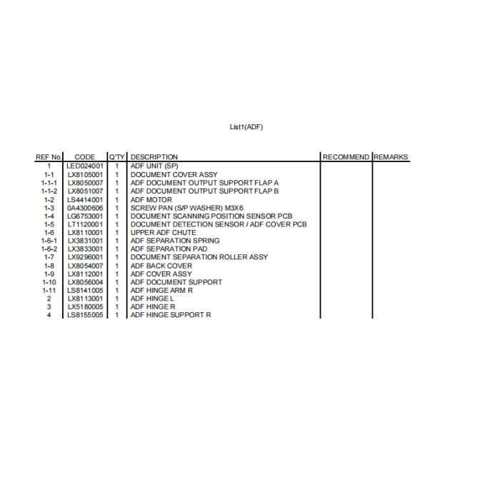 Brother Inkjet-MFC J5910DW Parts List Manual