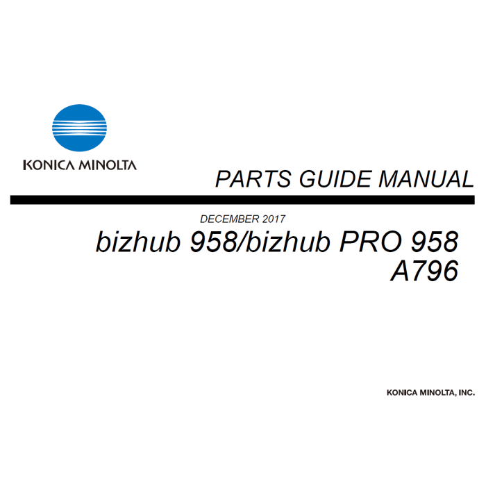 Konica-Minolta bizhub 958 Parts Manual